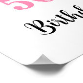 Pink Black Birthday Party Custom 20x30 Poster (Ecke)