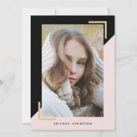 Pink Black Block Model Actor 3 Foto Comp Card