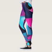 Pink Black Blue Geometric Abstrakt Leggings (Links)