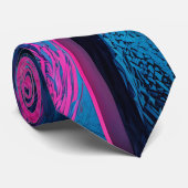 Pink Black Blue Geometric Krawatte (Gerollt)