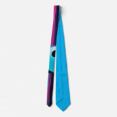 Pink Black Blue Geometric Krawatte (Rückseite)