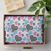 Pink Black Blue Lace Hört auf dem weißen Valentins Seidenpapier (Geschenk)