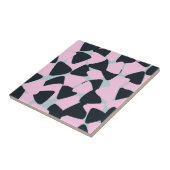 Pink Black Blue Triangle Pattern Fliese (Seite)