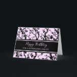 Pink Black Blume Friend Geburtstagskarte Karte<br><div class="desc">Hübsche und nachdenkliche Begrüßungskarte zum Geburtstag eines Freundes mit rosa und schwarz Kirschblüten und handgeschriebenem Text.</div>
