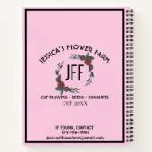 Pink & Black Blumenfarm-Marktbuchhaltung Notizblock (Rückseite)