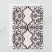 Pink & Black Brocade Lace Lingerie Dusche einladen Einladung (Rückseite)