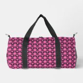 Pink Black Buffalo Heart Plaid Duffle Bag (Vorderseite)