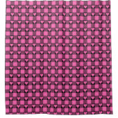 Pink Black Buffalo Heart Plaid Duschvorhang (Vorderseite)