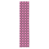Pink Black Buffalo Heart Plaid Table Runner Kurzer Tischläufer (Vorderseite)