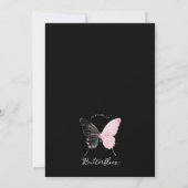 Pink Black Butterfly Bridal Dusche Einladung (Rückseite)