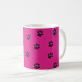 Pink Black Cat Pfoten Kaffeetasse (VorderseiteRechts)