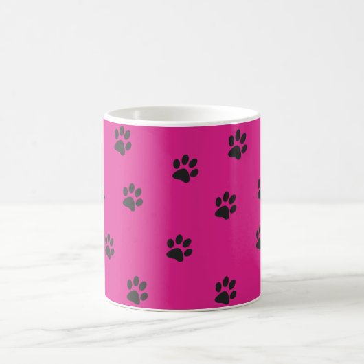 Pink Black Cat Pfoten Kaffeetasse (Mittel)