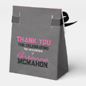 Pink & Black Chalkboard Abschluss Geschenkboxen Geschenkschachtel (Rückseite)