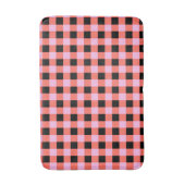Pink Black Checkered Gingham Pattern Badematte (Vorderseite Vertikal)