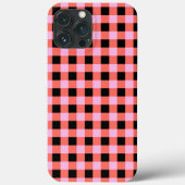 Pink Black Checkered Gingham Pattern Case-Mate iPhone Hülle (Rückseite)