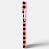 Pink Black Checkered Gingham Pattern Case-Mate iPhone Hülle (Rückseite / Links)