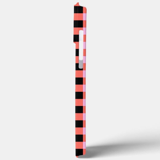 Pink Black Checkered Gingham Pattern Case-Mate iPhone Hülle (Rückseite / Links)