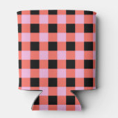 Pink Black Checkered Gingham Pattern Dosenkühler (Rückseite)