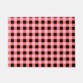 Pink Black Checkered Gingham Pattern Fußmatte (Vorderseite)