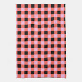 Pink Black Checkered Gingham Pattern Geschirrtuch (Vertikal)