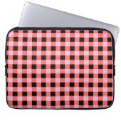 Pink Black Checkered Gingham Pattern Laptopschutzhülle (Vorderseite)