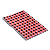 Pink Black Checkered Gingham Pattern Notizblock (Rechte Seite)