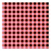 Pink Black Checkered Gingham Pattern Poster (Vorderseite)