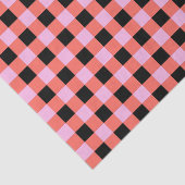 Pink Black Checkered Gingham Pattern Seidenpapier (Ausschnitt)