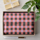 Pink Black Checkered Gingham Pattern Seidenpapier (Geschenk)