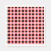 Pink Black Checkered Gingham Pattern Serviette (Vorderseite)