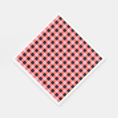 Pink Black Checkered Gingham Pattern Serviette (Ecke)
