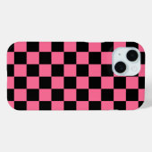 Pink Black Checkered Karo Pattern Case-Mate iPhone Hülle (Rückseite (Horizontal))