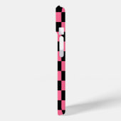 Pink Black Checkered Karo Pattern Case-Mate iPhone Hülle (Rückseite / Links)