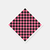 Pink Black Checkered Karo Pattern Serviette (Ecke)
