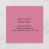Pink Black Cheetah Animal Print Business Card Quadratische Visitenkarte (Rückseite)