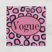 Pink Black Cheetah Animal Print Business Card Quadratische Visitenkarte (Vorderseite)