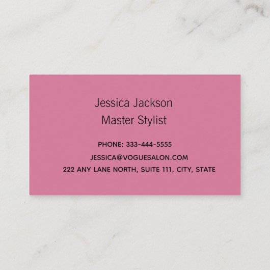 Pink Black Cheetah Animal Print Visitenkarte (Rückseite)