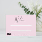 Pink Black Chic Drücken Sie auf der Nagelwandkarte Dankeskarte (Stehend Vorderseite)