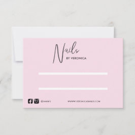 Pink Black Chic Drücken Sie auf der Nagelwandkarte Dankeskarte