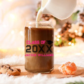 Pink Black Class of 2025 Custom Girl Abschluss Ca Dosenglas