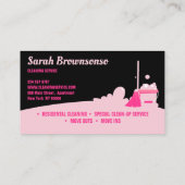 Pink Black Clearing Dienstmädchen Janitorial Coupo Visitenkarte (Rückseite)