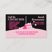 Pink Black Clearing Dienstmädchen Janitorial Coupo Visitenkarte (Vorderseite)