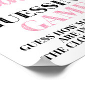 Pink Black Confetti Candy Guessing Game-Zeichen Poster (Ecke)