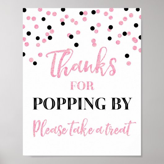 Pink Black Confetti Dank Popping by Sign Poster (Vorne)