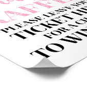 Pink Black Confetti Diaper Raffle Baby Dusche Poster (Ecke)