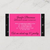 Pink Black Crown Bling Diamond Juwelen Visitenkarte (Rückseite)