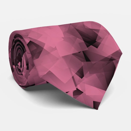 Pink Black Cubism Abstract Pattern Krawatte (Gerollt)