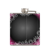 Pink Black Daisy Blumen Face Custom Flask Flachmann (Rückseite)