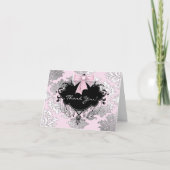 Pink Black Damask Danke an die Karten (Vorderseite)