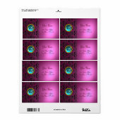 PINK BLACK DAMASK MONOGRAM, blau aquamarin (Vorne)